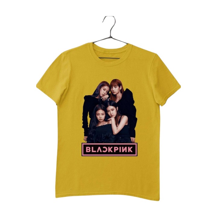Blackpink kép felirat gyerek póló, Sárga