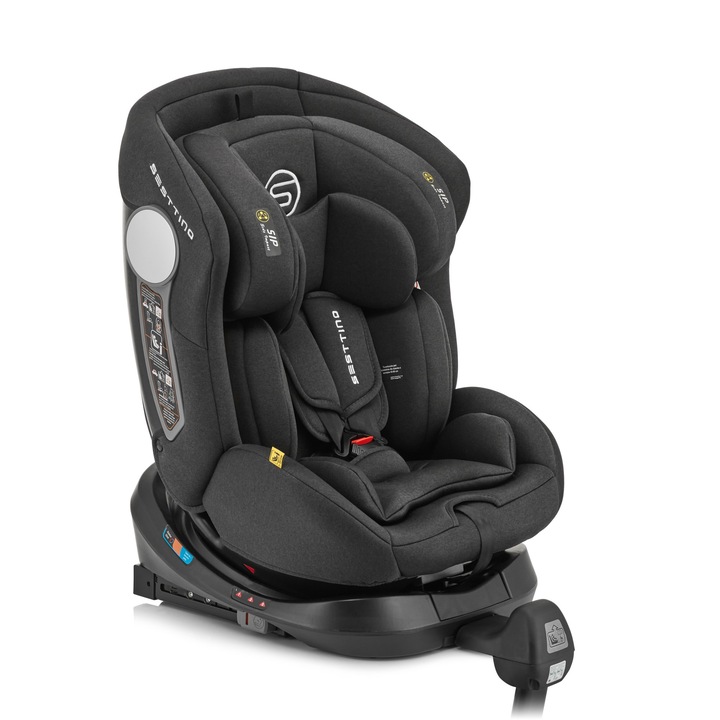 Детско столче за кола, Sesttino, ISOFIX, 0-36 кг, Черен