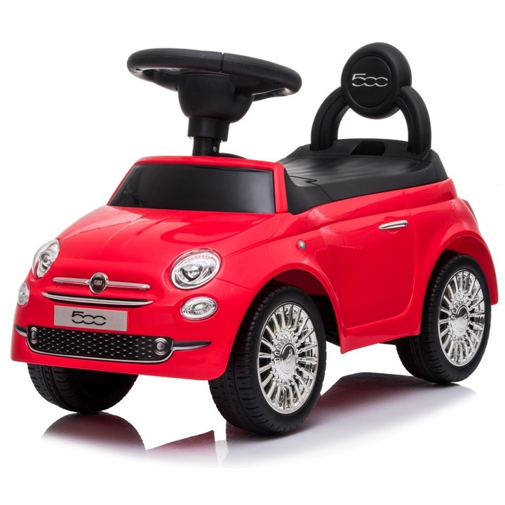 Детска кола, Sun Baby, Ride-on Fiat 500, 61x28x38.3 см, Червен/Черен