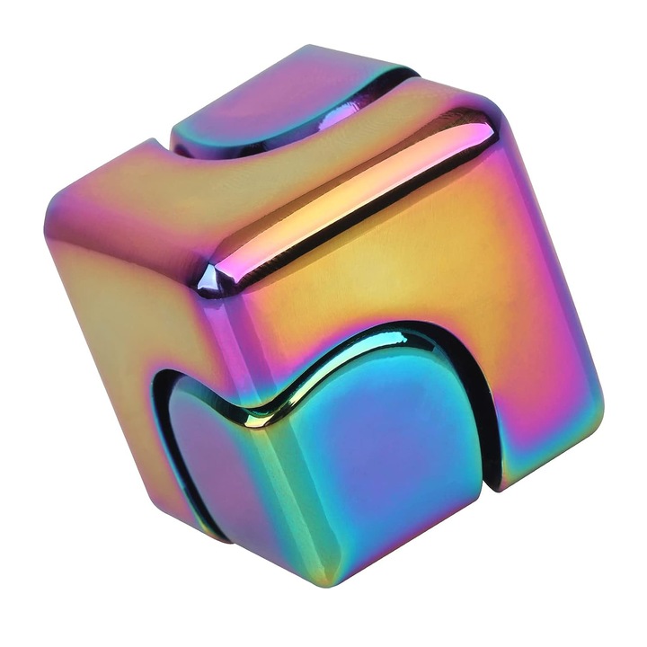 Jucarie interactiva pentru relaxare, fidget spinner din metal, Nybgyy®, 4-in-1, Multicolor