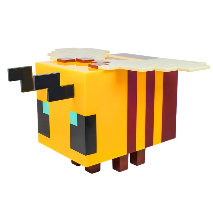 Нощна лампа Minecraft, пчела, щадяща очите светлина, вграден таймер, първокласен материал, за деца или възрастни