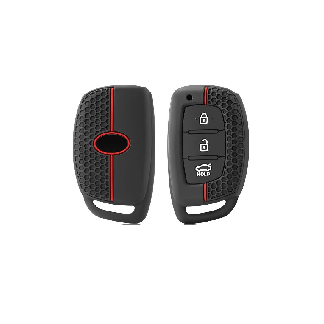 Custodia Protettiva In TPU Per Chiave Auto Hyundai - Modelli Elantra, I10, I30, Tucson, Santa Fe, Kona, Ioniq E Altri - Cover Morbida Con Texture Pelle, Antigraffio E Portachiavi Incluso (Rosso) - 3