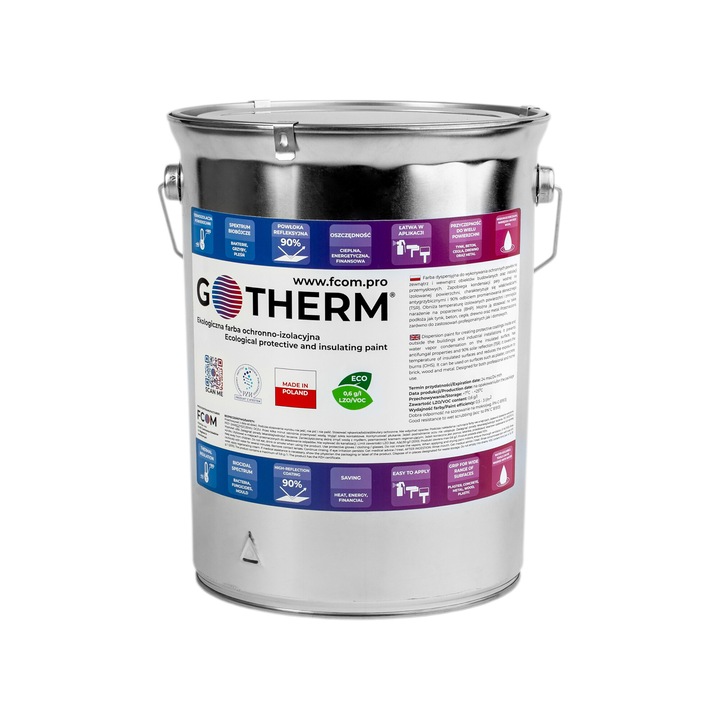 Hőszigetelő massza, GoTherm, 5L, Fehér, Univerzális