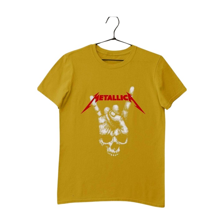 Metallica skull hand gyerek póló, Sárga