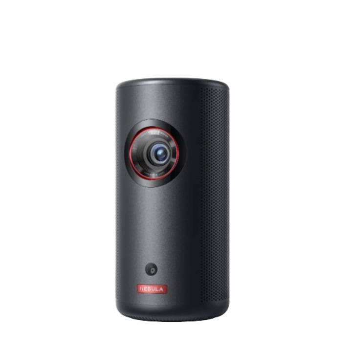 Видео проектор NEBULA Capsule 3 Mini 1080p Smart Portable 200 ANSI-Lumen, С официален Google TV, вграден Netflix, Dolby Digital, 120-инчово изображение, вградена батерия с 2,5 часа възпроизвеждане