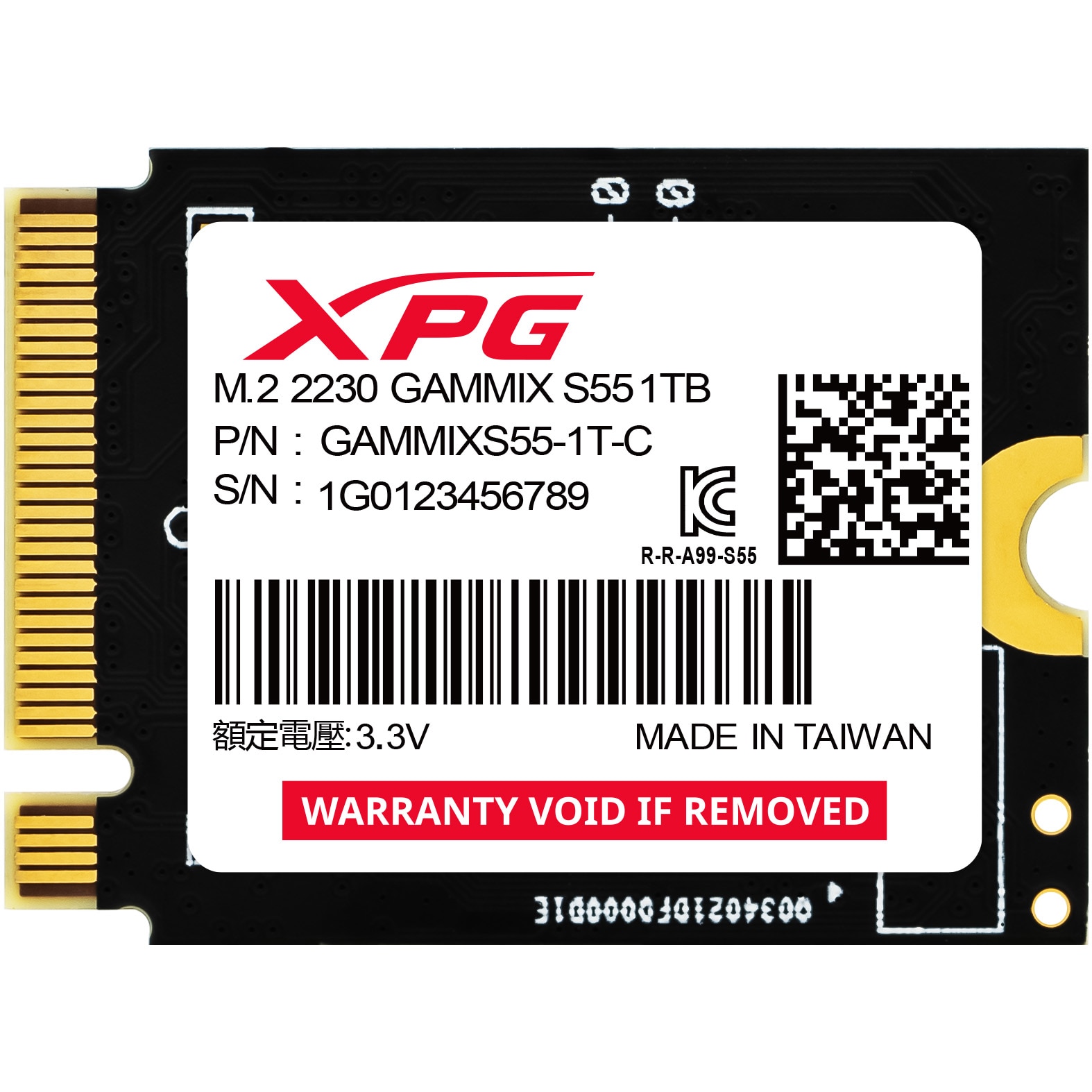 Solid-State Drive (SSD) ADATA XPG GAMMIX S55, 1TB, PCIe Gen4x4 M.2
