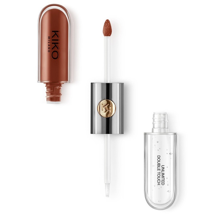 Червило Unlimited Double Touch, Kiko Milano, течно, матово/гланцово, 128 Red Brick 6 ml