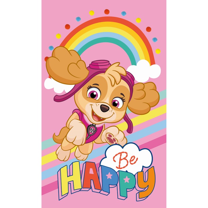 Кърпа за ръце за детска градина Carbotex, Памук, 30 х 50 см, Модел Paw Patrol, Многоцветна