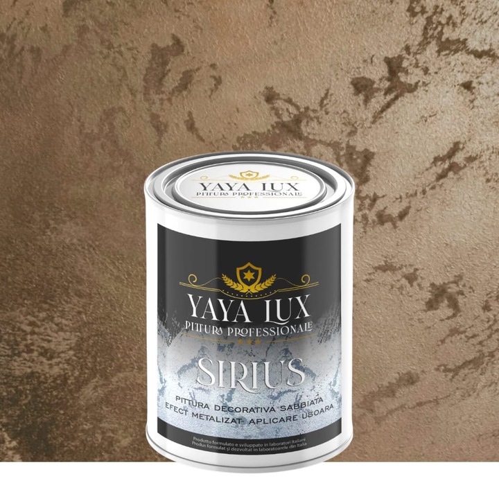 Vopsea Decorativa de Lux, Sirius, Cafea cu Lapte, Finisaj Mat cu Perle de Sticla, 2, 5L, YaYa Color