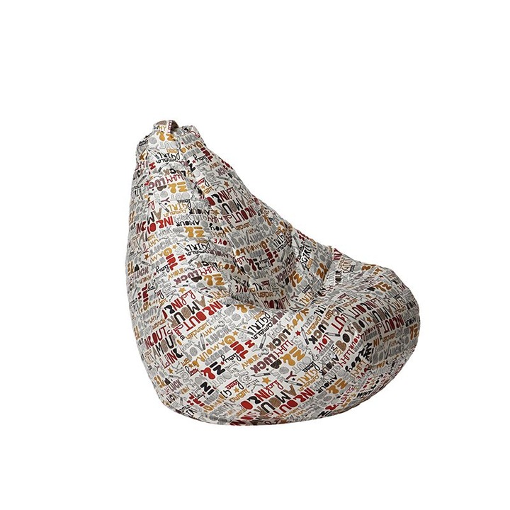 Пуф круша, Pufrelax, Nirvana Hobbit 220л., Перящ се калъф, Пълнеж полистиролни перли, Scarlet Luck