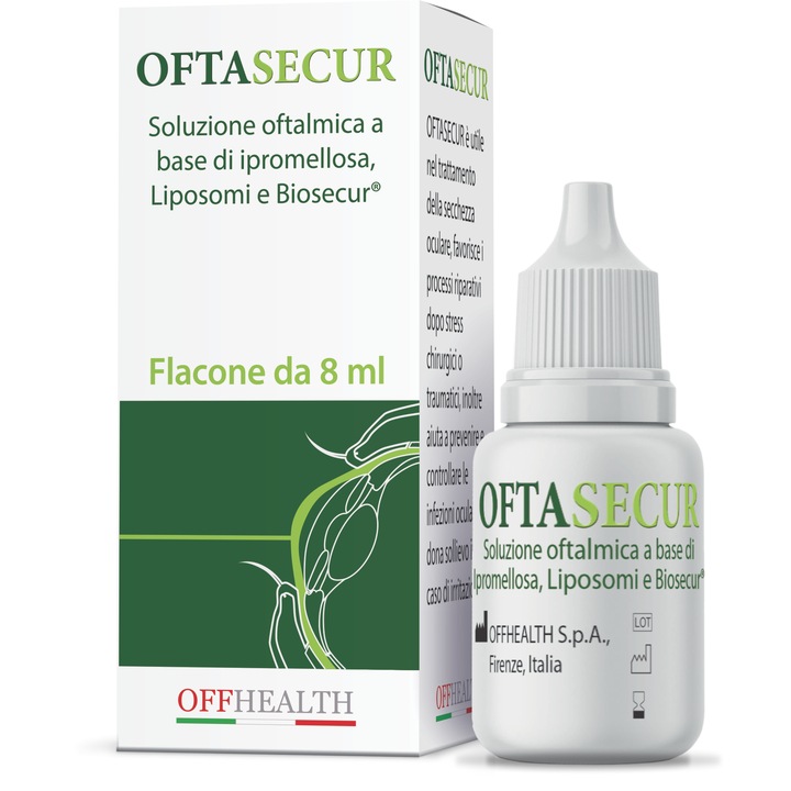Picaturi oftalmice OFFHEALTH OFTASECUR, calmante si protectoare, incolor, 8ml