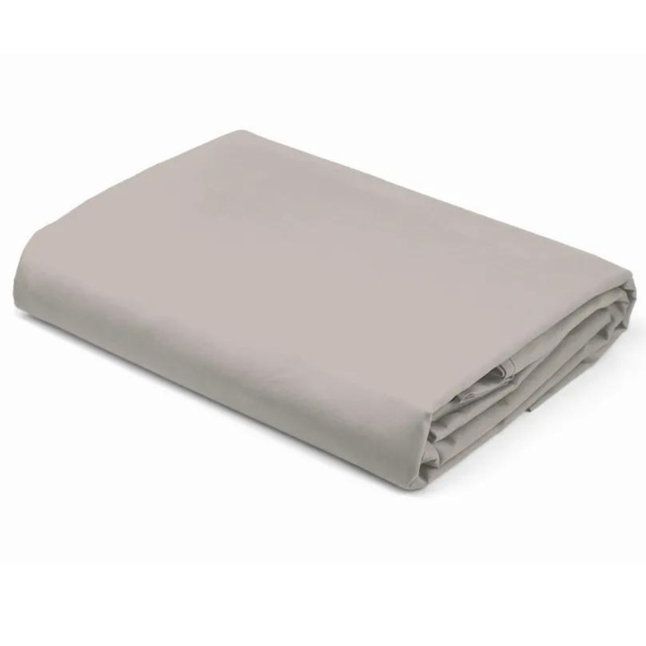 Cearceaf cu elastic, Detexpol, bumbac satinat, 140 x 200 cm, bej