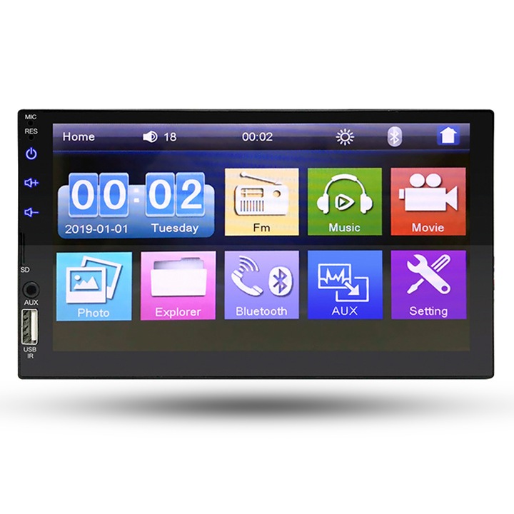 Navigációs Auto Timebox eszköz, Android 11, Apple CarPlay, Android Auto, Vezeték nélküli, 2 x USB, Aux, HD érintőképernyő 7", MirrorLink, Bluetooth 4.2, MP4, MP5, GPS