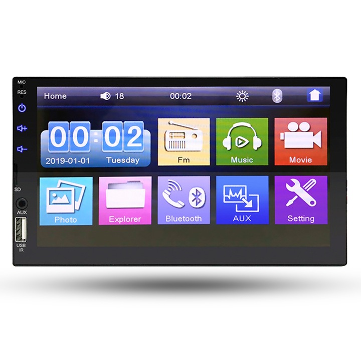 Навигация Auto Timebox, Android 11, Apple CarPlay, Android Auto, Безжична връзка, 2 x USB, Aux, HD сензорен екран 7", MirrorLink, Bluetooth 4.2, MP4, MP5, GPS