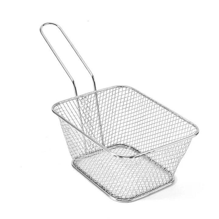 Cos servire cartofi prajiti, 14 x 10 x 6.5 cm, otel cromat