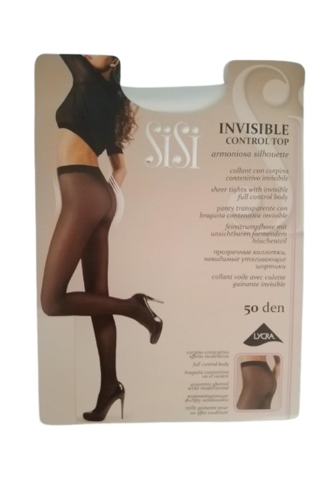 Dres Sisi, Modelator, Lycra 50 den, Tutto nudo, Negru