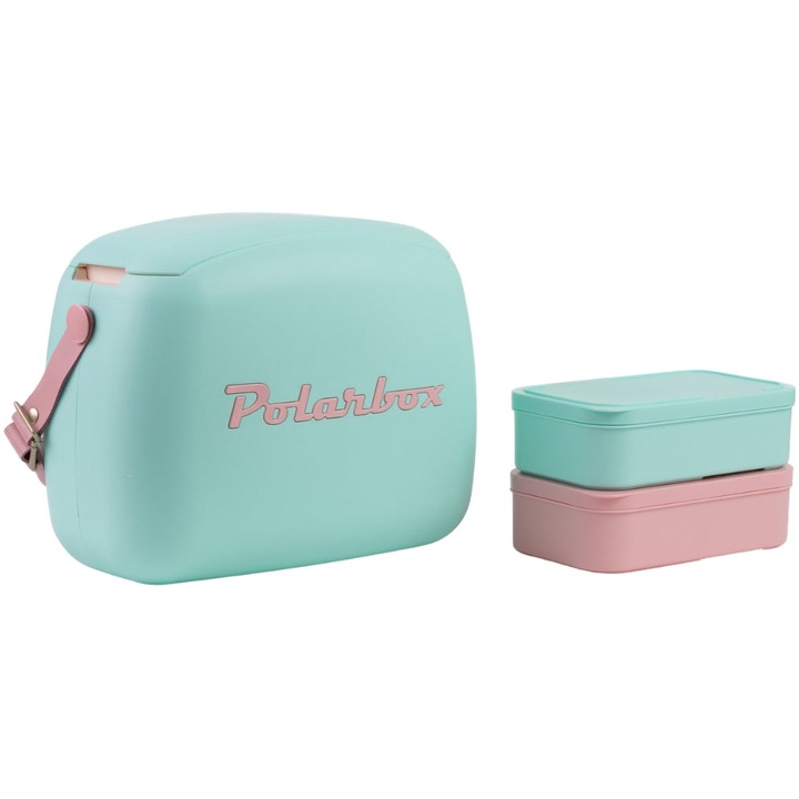 Хладилна кутия Polarbox Style Pop, 6 л, Зелен/Розов