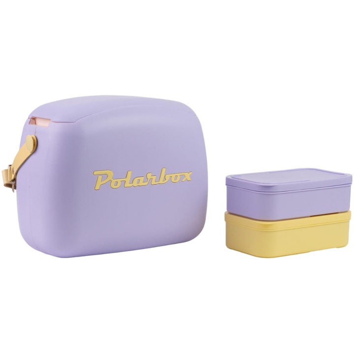 Хладилна кутия Polarbox Style Pop, 6 л, Лилав/Жълт
