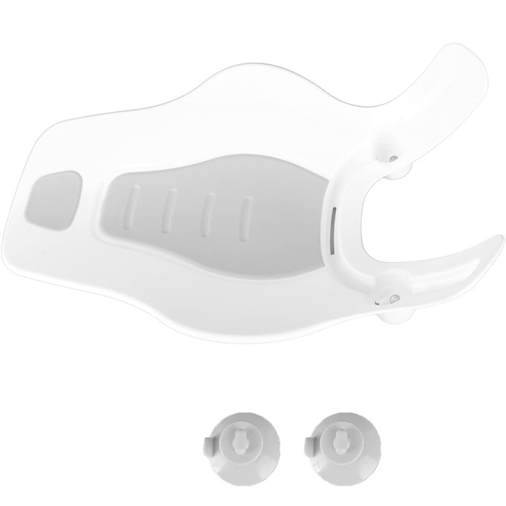 Удобен преносим стол за баня за новородени и бебета с опора, която може да се монтира на мивка, леген или вана, вендузи против хлъзгане, Пластмаса, 31,8 x 51 см, Преносим, Сив