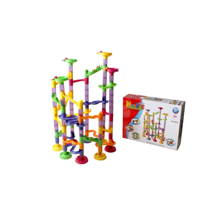 Set de constructie, Plastic, 105 piese, 35 x 60 x 25 cm, +3 ani, Multicolor