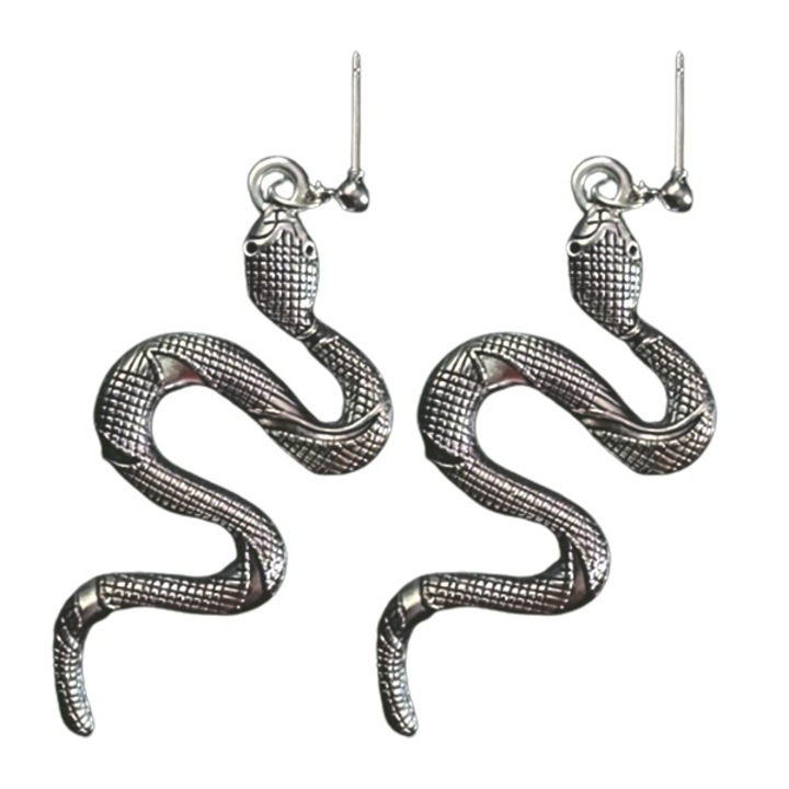 Cercei Sarpe, Punk snake, Femei, Stainless-Steel, Argintiu