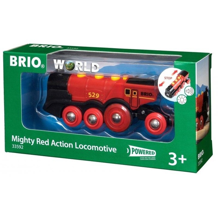 Играчка локомотив, Brio, Classic, Светлини и звуци, Червен