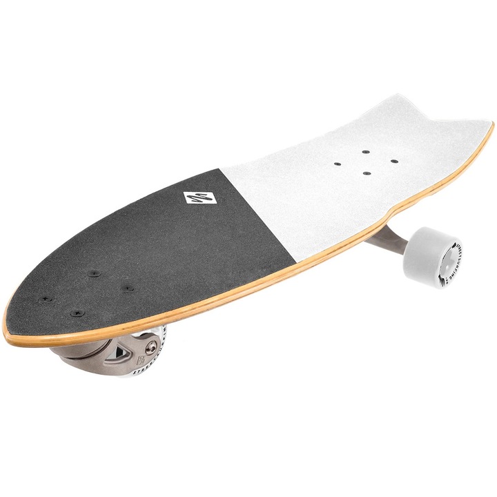 Скейтборд Surf Skate STREET SURFING Shark Attack, 76 x 23 см, Abec-9, Бял