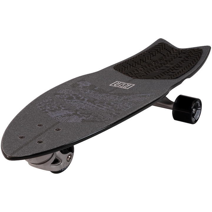 Surf Skate STREET SURFING Black Striker gördeszka, 76 x 23 cm, Abec-9, fekete