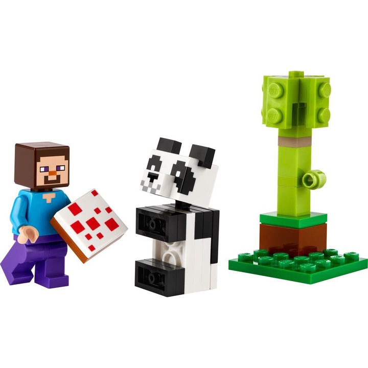 Комплект LEGO Стив и бебето панда, 35 части, многоцветен, 6 години+