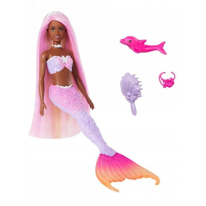 Mattel Barbie Brooklyn Syrenka кукла, промяна на цвета, включени аксесоари