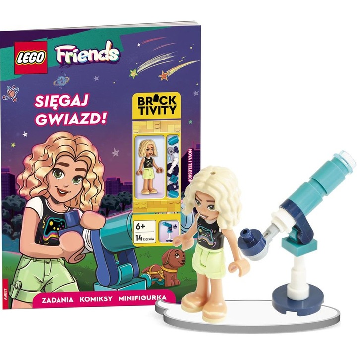 Set de constructie AMEET LEGO Friends, minifigurina Nova, telescop, "Siegaj gwiazd!"