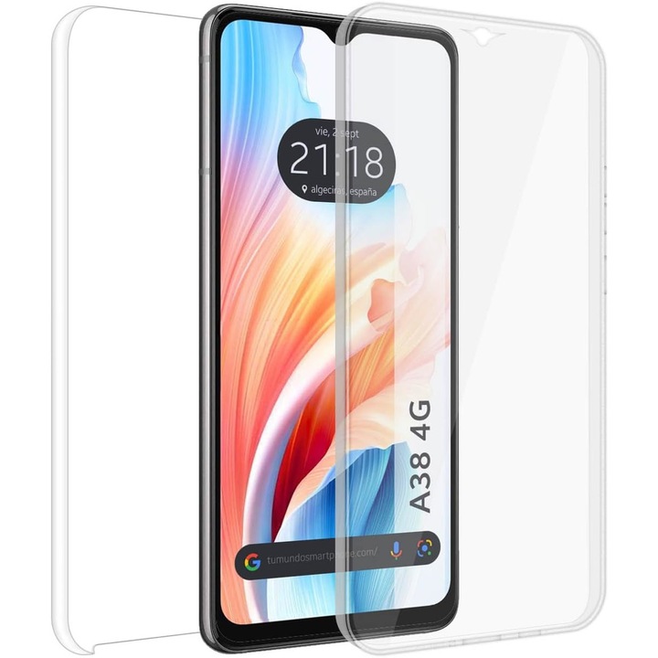360 tok kompatibilis az Oppo A38 4G - V2 átlátszó elől és hátul