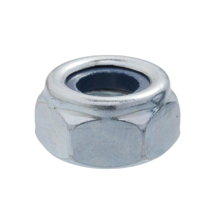 Set Piulite hexagonale cu autoblocare, M5, Otel zincat, DIN 985, 50 bucati