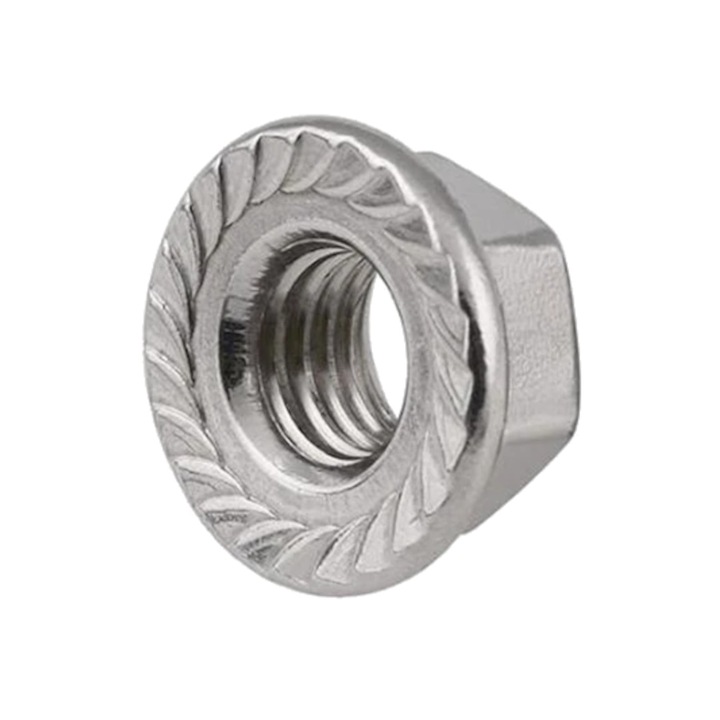 Set Piulite cu flansa cu protectie, M3, Otel zincat, DIN 6923, 100 bucati