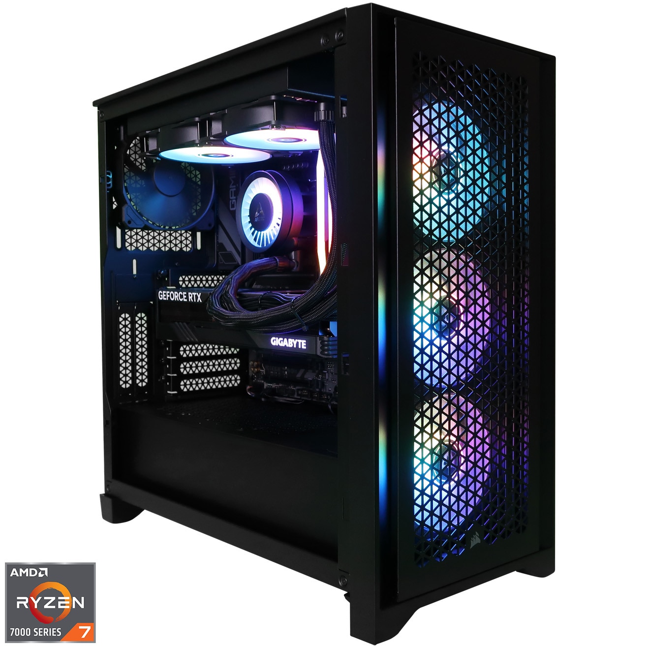 Sistem Desktop PC Gaming A+ cu procesor AMD Ryzen™ 7 7800X3D pana
