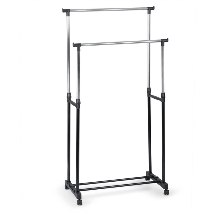 Suport Pentru Haine Massido 686100, cu Umerase, Negru si Argintiu