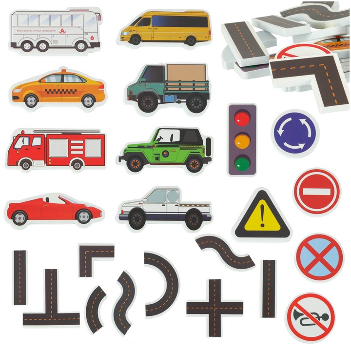 23 db puzzle darabból álló készlet, habszivacs, többszínű