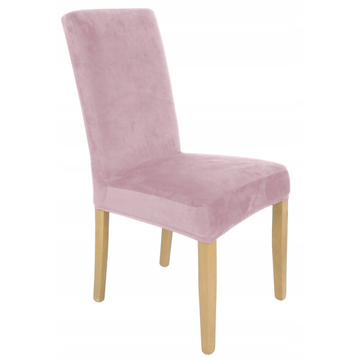 Husa universala pentru scaun, Ubieramy Meble, Velur, Roz pastel