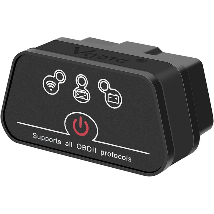 Диагностичен интерфейс Vgate Multibrand, ICar2, OBD2, Bluetooth, черен