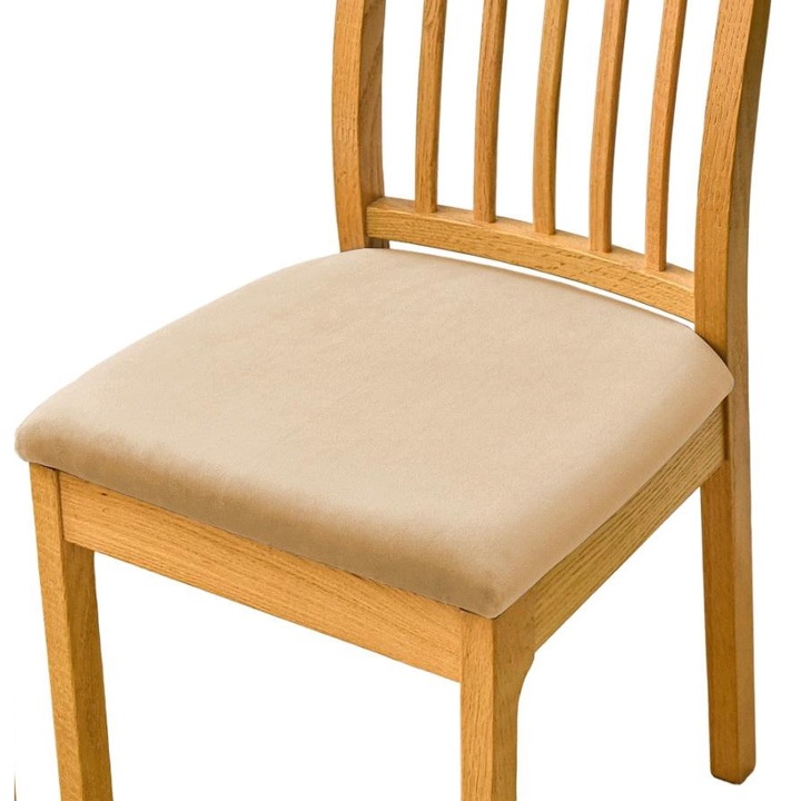 Husa pentru scaun, Ubieramy meble, Velur, 40 x 40 cm, Bej