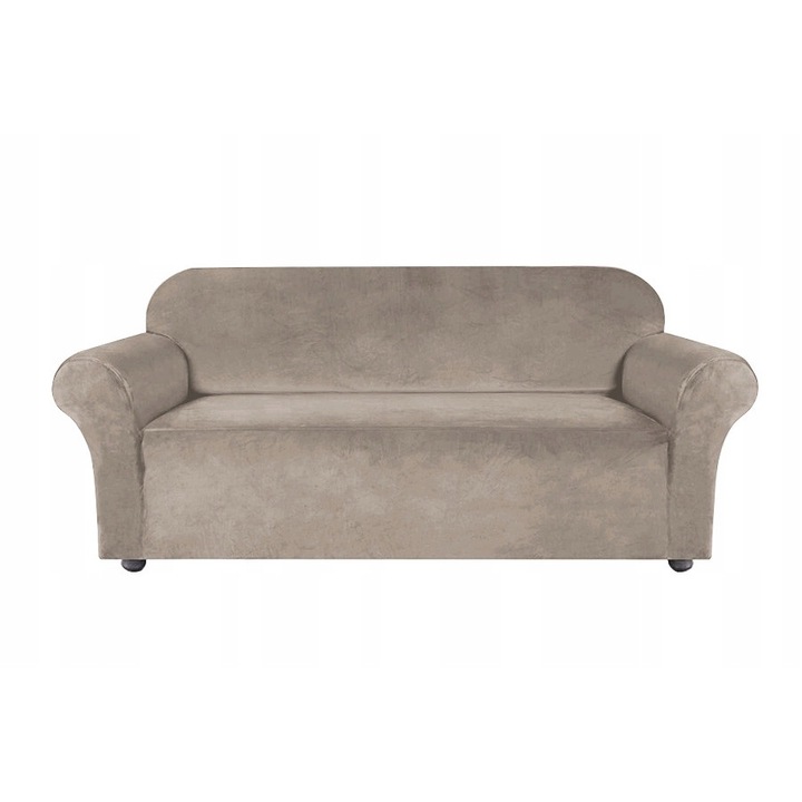 Husa pentru canapea, Ubieramy Meble, Imbracarea mobilierului, Universal, Elastic, Velur, Protectie impotriva murdariei, 145 cm, Cappuccino