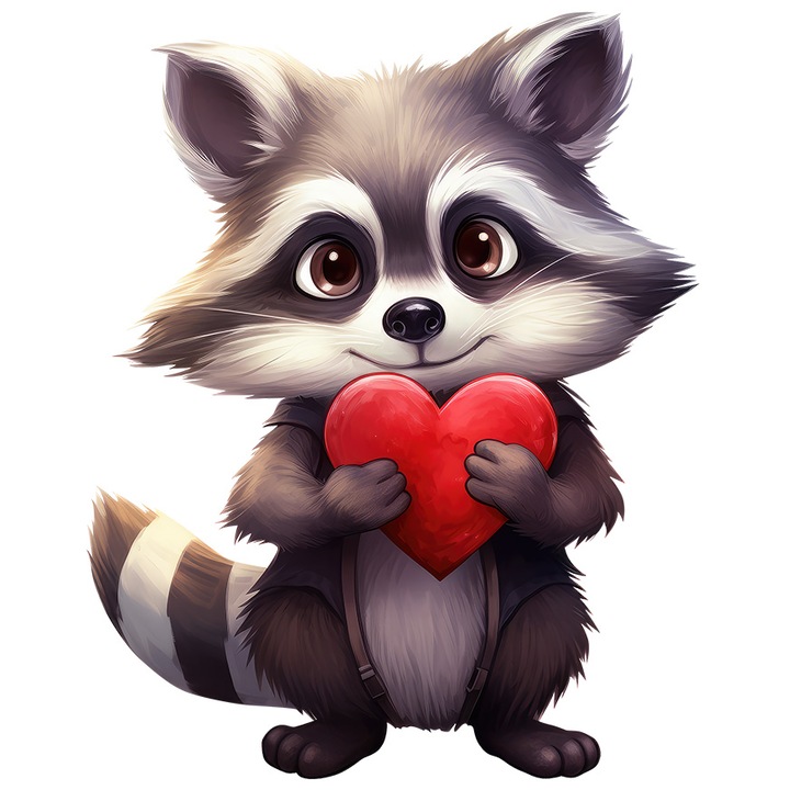 Стикер с миеща мечка, държащ сърце, илюстрация, щастлив, щастие, признателност, Свети Валентин, с бели ръбове, PVC винил 23 см