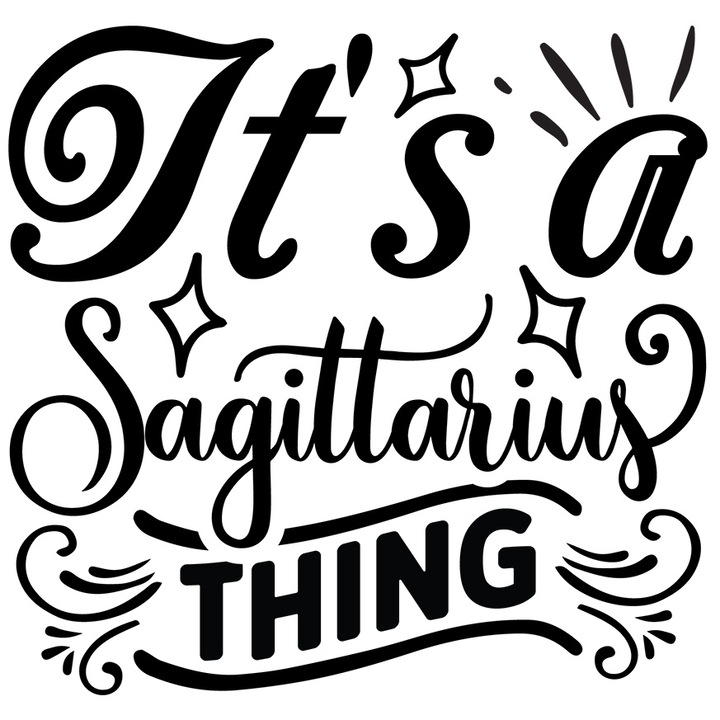 Sticker cu zodia Sagetator cu mesajul "It's a Sagittarius thing", ilustratie, zodie, astrologie, simbol, semn, lucru cu Margini Albe, PVC Vinyl 15 cm