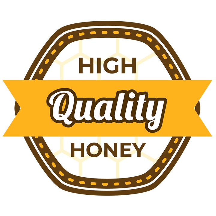 Sticker Cu Text in Engleza High Qulity Honey, Albini, Miere, Bondar, Dulce, cu Margini Albe, PVC Vinyl 23 cm