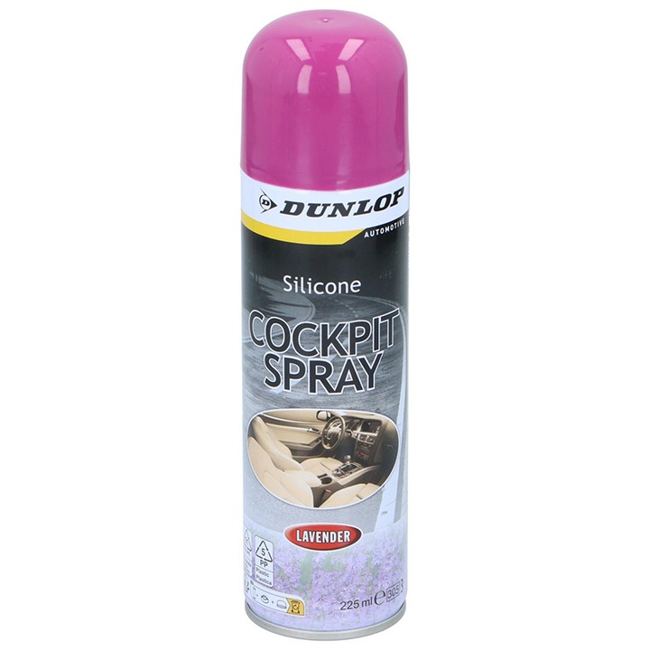 Dunlop autó műszerfal tisztító spray, csábító hatású, levendula illatú, 225ml