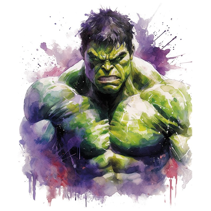 Sticker Cu Supereroi, Marvel, Avengers, Superputeri, Hulk, cu Margini Albe, PVC Vinyl 10 cm