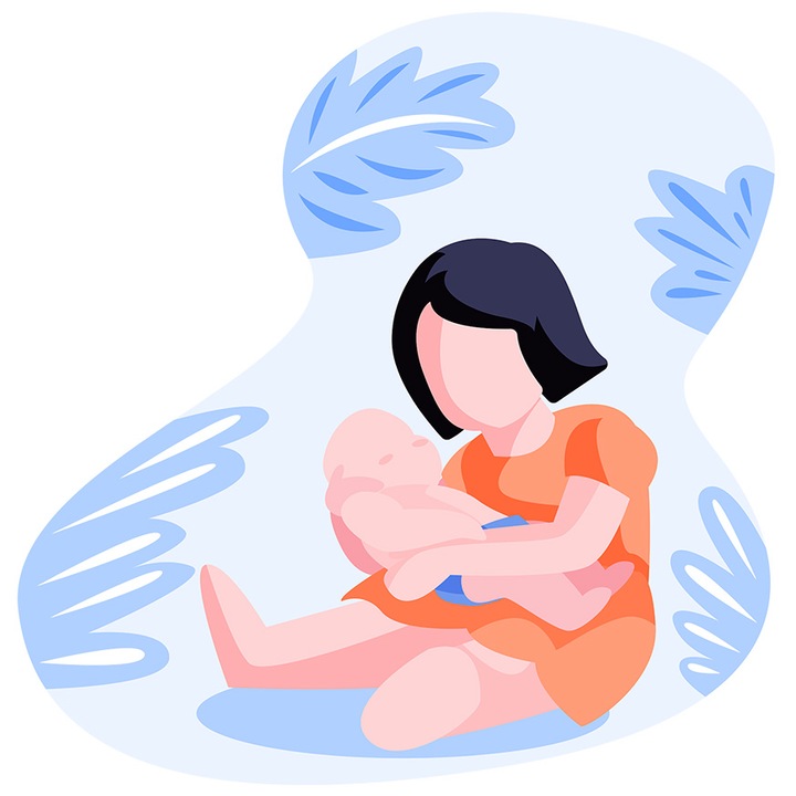 Sticker Cu Sora, Frati, Bebelus, Familie, cu Margini Albe, PVC Vinyl 90 cm