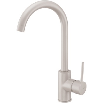 Baterie bucatarie Deante Nemezja, monocomanda, cu aerator, cartus ceramic, clasa debit Z 4-9 l/min, furtunuri racordare incluse, Bej