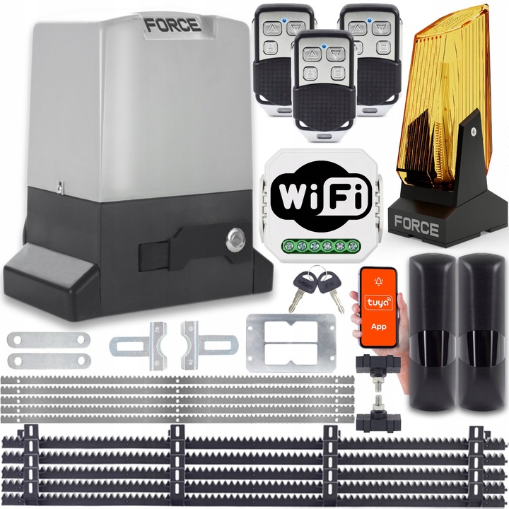 Set automatizare poarta culisanta Force 760, WiFi, 5xListwa, lampa semnalizare, 600kg