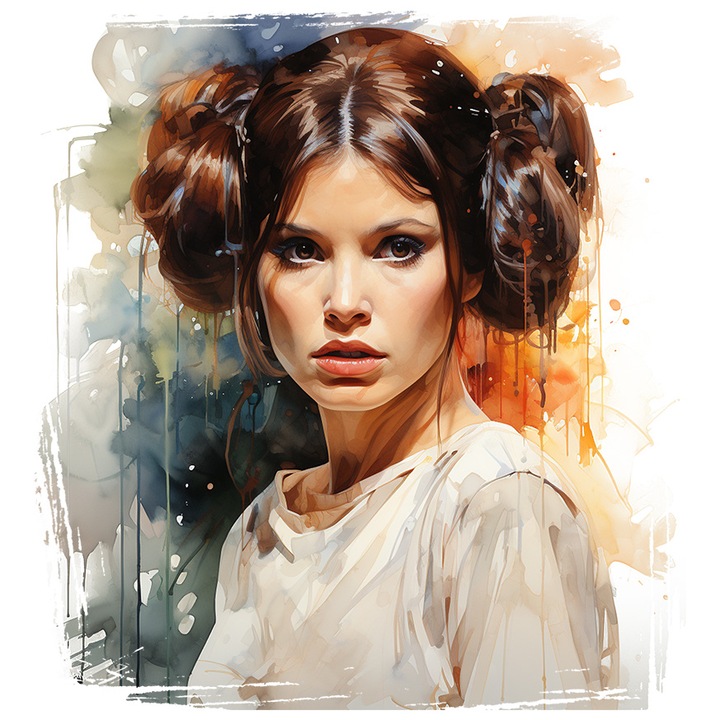 Sticker Cu Printesa Leia, Star Wars, Jedi, Iubitori De Filme SF, Skywalker, cu Margini Albe, PVC Vinyl 40 cm